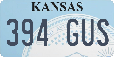 KS license plate 394GUS