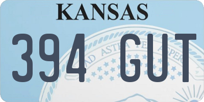 KS license plate 394GUT