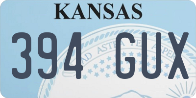 KS license plate 394GUX