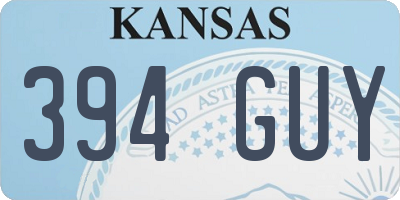 KS license plate 394GUY