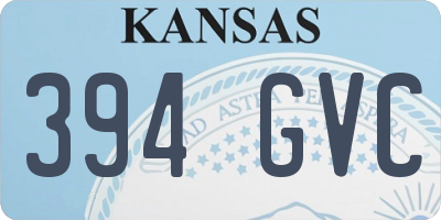 KS license plate 394GVC