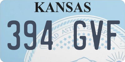 KS license plate 394GVF