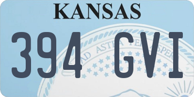 KS license plate 394GVI