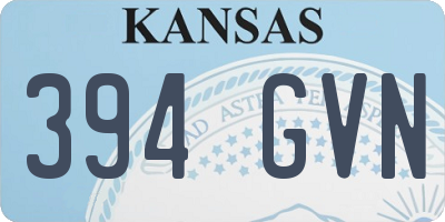 KS license plate 394GVN