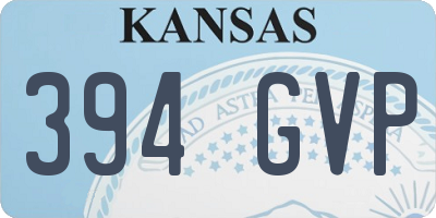KS license plate 394GVP