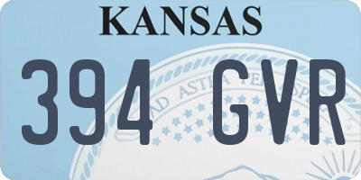 KS license plate 394GVR