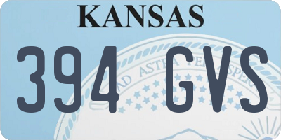 KS license plate 394GVS