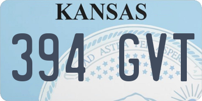 KS license plate 394GVT