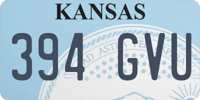 KS license plate 394GVU