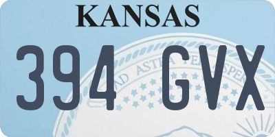 KS license plate 394GVX