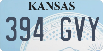 KS license plate 394GVY