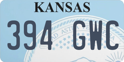 KS license plate 394GWC