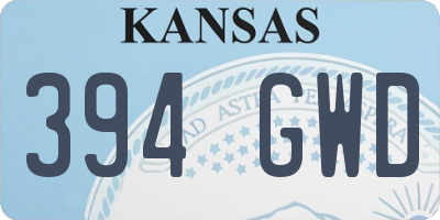KS license plate 394GWD