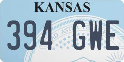 KS license plate 394GWE
