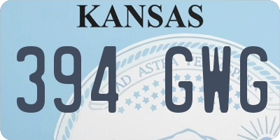 KS license plate 394GWG