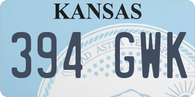 KS license plate 394GWK