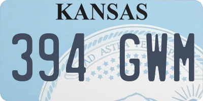 KS license plate 394GWM