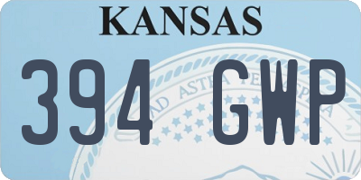 KS license plate 394GWP