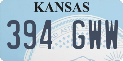 KS license plate 394GWW