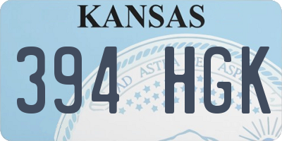 KS license plate 394HGK