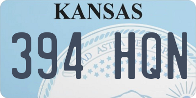 KS license plate 394HQN