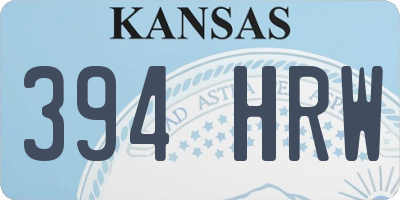KS license plate 394HRW