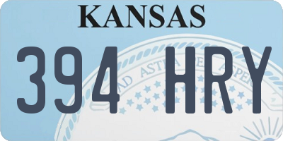 KS license plate 394HRY