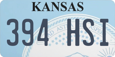 KS license plate 394HSI