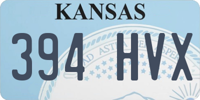 KS license plate 394HVX