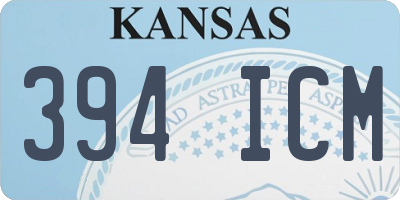 KS license plate 394ICM