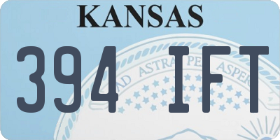 KS license plate 394IFT
