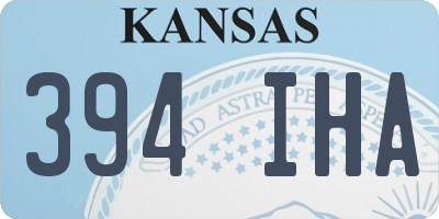 KS license plate 394IHA
