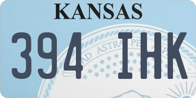 KS license plate 394IHK