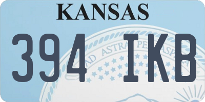 KS license plate 394IKB