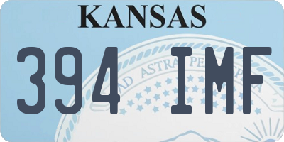 KS license plate 394IMF
