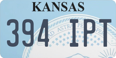 KS license plate 394IPT