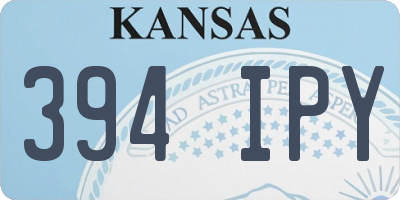 KS license plate 394IPY