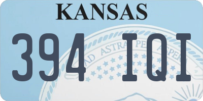KS license plate 394IQI