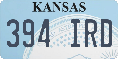 KS license plate 394IRD