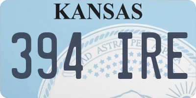 KS license plate 394IRE