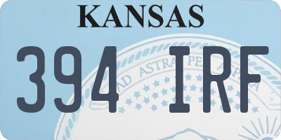 KS license plate 394IRF