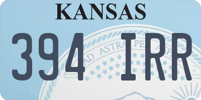 KS license plate 394IRR
