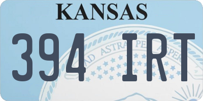 KS license plate 394IRT