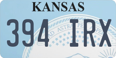 KS license plate 394IRX