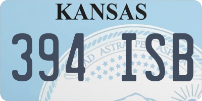 KS license plate 394ISB