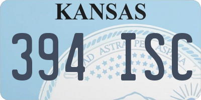 KS license plate 394ISC