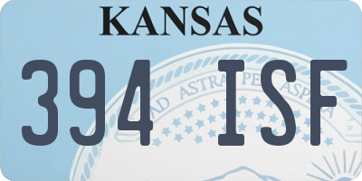 KS license plate 394ISF