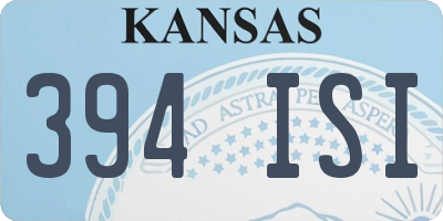 KS license plate 394ISI