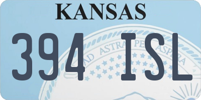 KS license plate 394ISL
