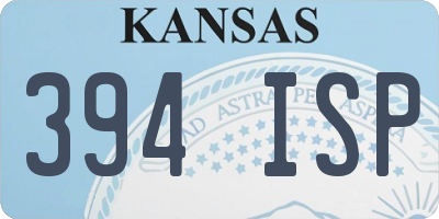 KS license plate 394ISP
